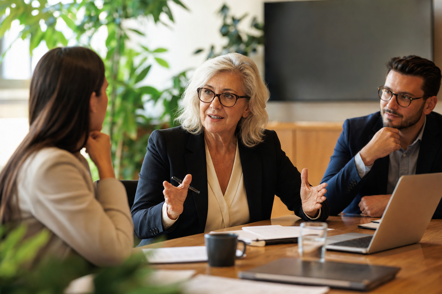 Senior advisor leading a healthcare deal strategy discussion